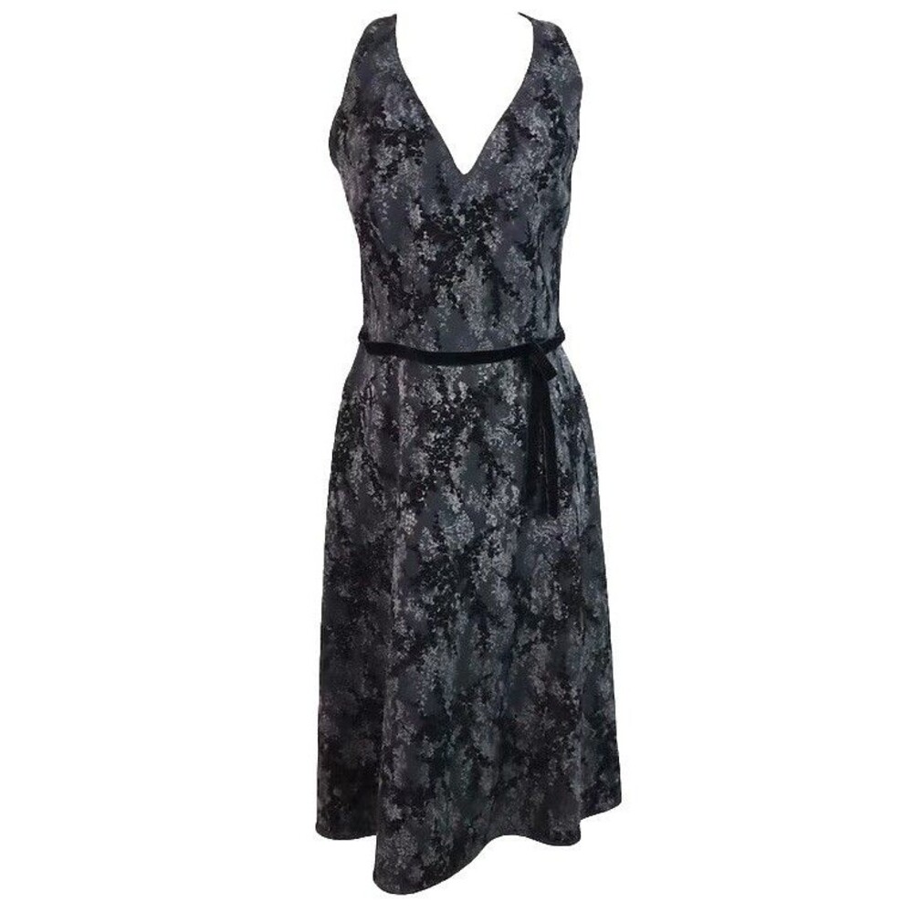 Vintage Rampage Black Burnout Velvet Dress Halter Bow Fit & Flare USA 12 NWT